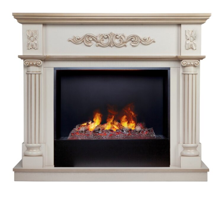 Камин электрический RealFlame Silvia 26 WT 3D Cassette 630 + Black вставка 2