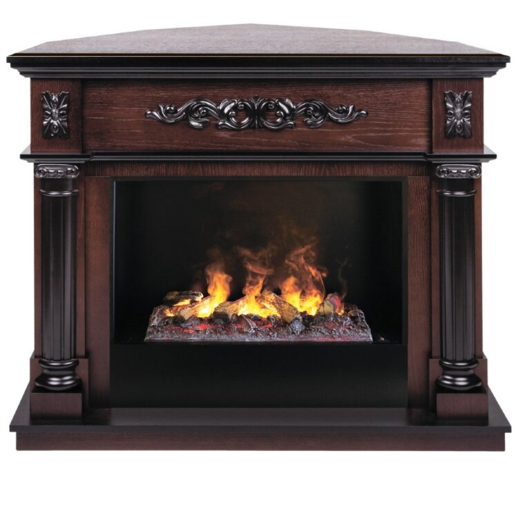 Камин электрический RealFlame Silvia Corner 26 AO с очагом 3D Cassette 630 + Black вставка