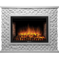 Портал Firelight Quadro 30 песчаник античный белый / белая эмаль
