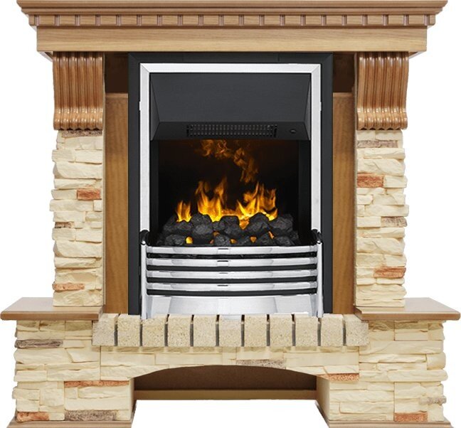Электрокамин Dimplex Pierre Luxe - Дуб / Сланец с очагом Flagstaff
