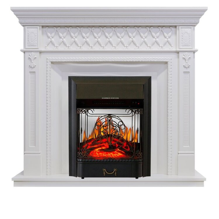 Электрокамин Royal Flame Alexandria - Белый дуб с очагом Majestic FX M Black