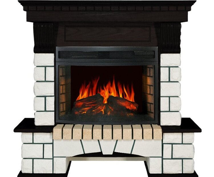 Электрокамин Royal Flame Pierre Luxe - Белый / Венге с очагом Dioramic 25 LED FX