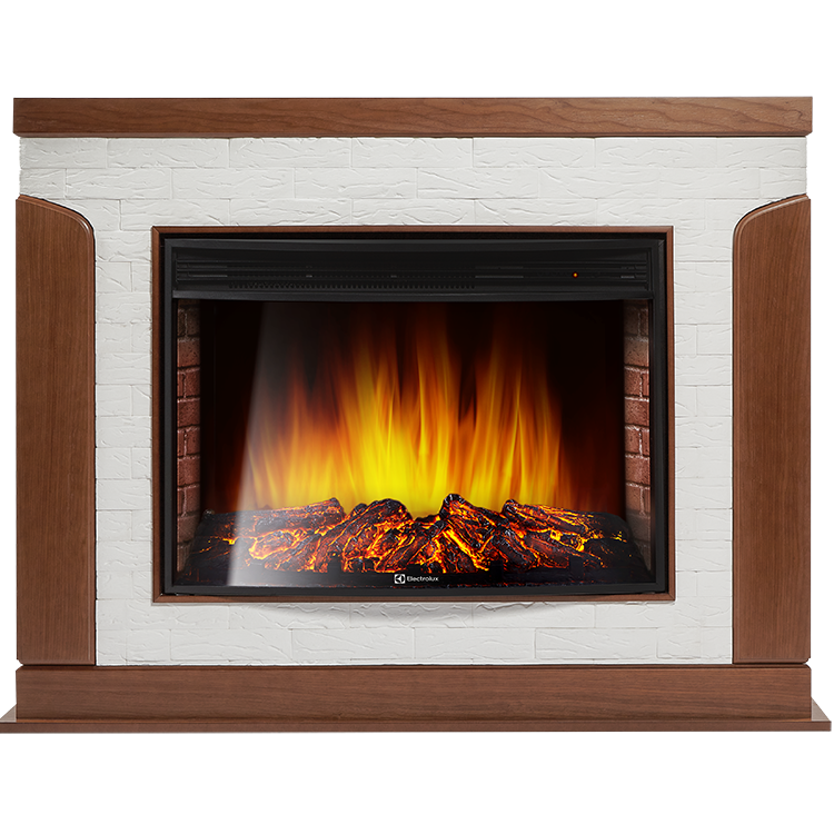 Портал Firelight Prestigio 30 кирпич белый, шпон дуб