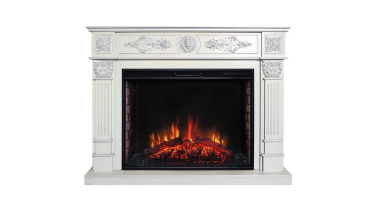 Камин электрический RealFlame Leonardo 33 WT с очагом Epsilon 33 S