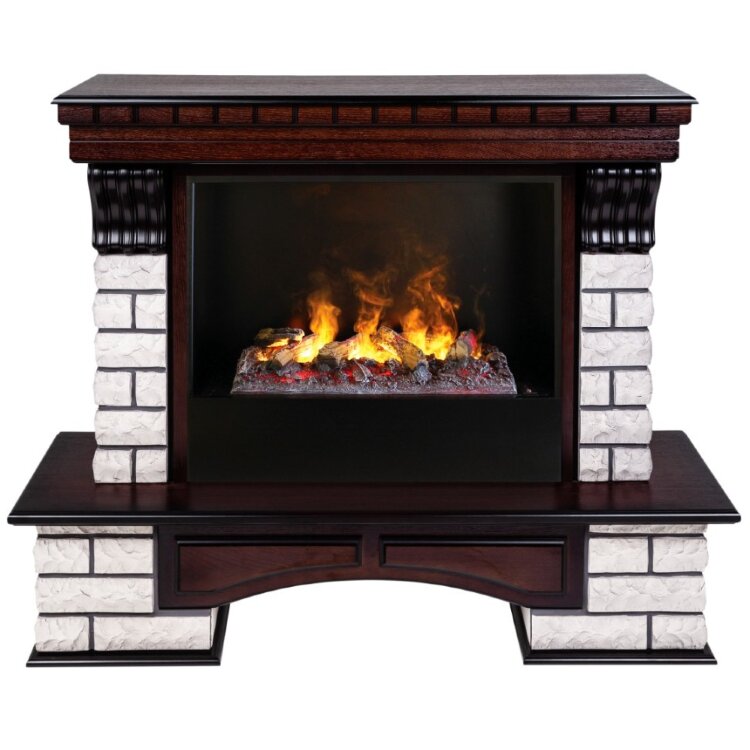 Камин электрический RealFlame Country Rock 26 AO с очагом 3D Cassette 630 + Black вставка