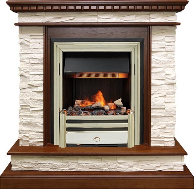 Электрокамин Dimplex Calgary - Дуб / Сланец белый с очагом Cavendish