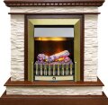 Электрокамин Dimplex Calgary - Дуб / Сланец белый с очагом Danville Antique Brass FB2 1
