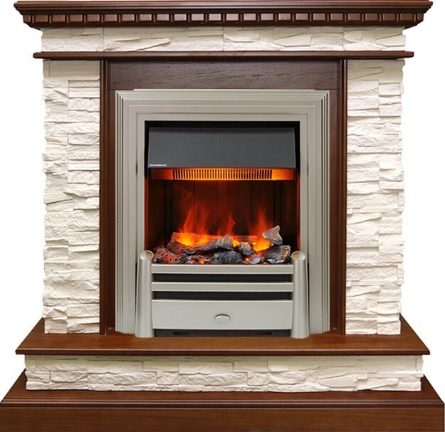 Электрокамин Dimplex Calgary - Дуб / Сланец белый с очагом Chesford