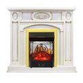 Электрокамин Royal Flame Florence - Слоновая кость с патиной с очагом Majestic FX M Brass 1