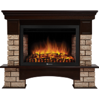Портал Firelight Forte Wood 30 U камень коричневый, шпон темный дуб