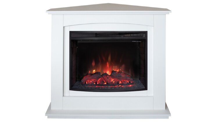 Камин электрический RealFlame CANADA Corner 25,5 WT c очагом Evrika 25,5 С LED подсветкой