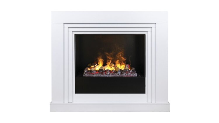 Камин электрический RealFlame Stanley 26 WT с очагом 3D Cassette 630 + Black вставка