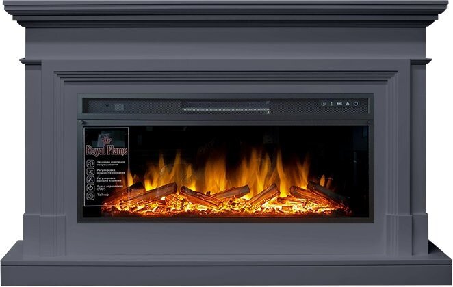 Электрокамин Royal Flame Coventry - Серый графит (Ширина 1400 мм) с очагом Vision 42 LOG LED