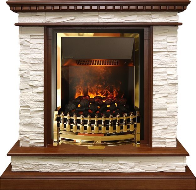 Электрокамин Dimplex Calgary - Дуб / Сланец белый с очагом Atherton