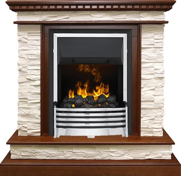 Электрокамин Dimplex Calgary - Дуб / Сланец белый с очагом Flagstaff