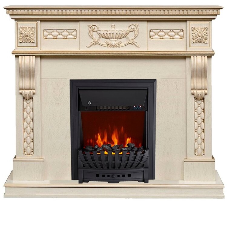 Электрокамин Royal Flame Corsica - Слоновая кость с патиной с очагом Aspen Black