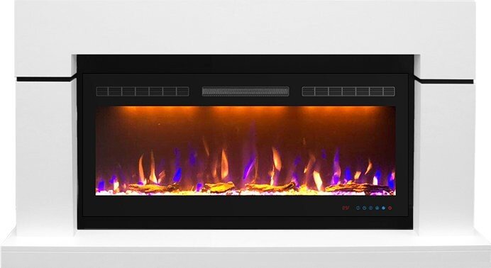 Электрокамин Royal Flame Lindos - Белый (Ширина 1470мм) с очагом Crystal 40 RF