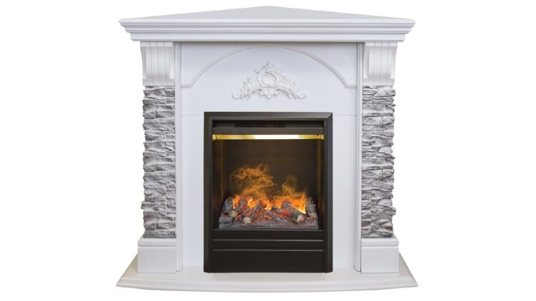 Камин электрический RealFlame Athena Corner GR WT c очагом 3D Olympic