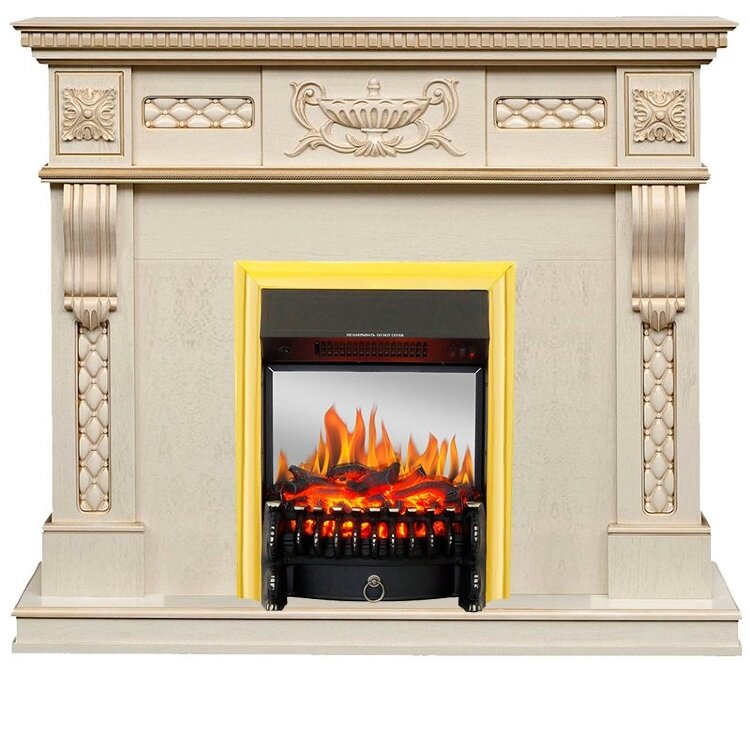 Электрокамин Royal Flame Corsica - Слоновая кость с патиной с очагом Fobos FX M Brass