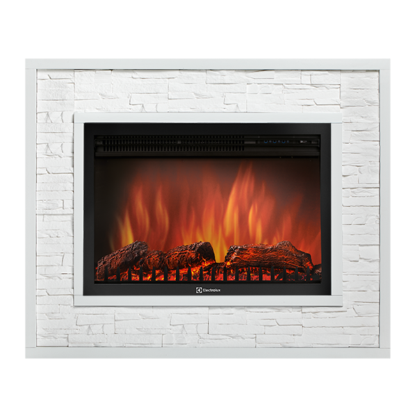 Портал Firelight Loft 30 камень белый / белая эмаль