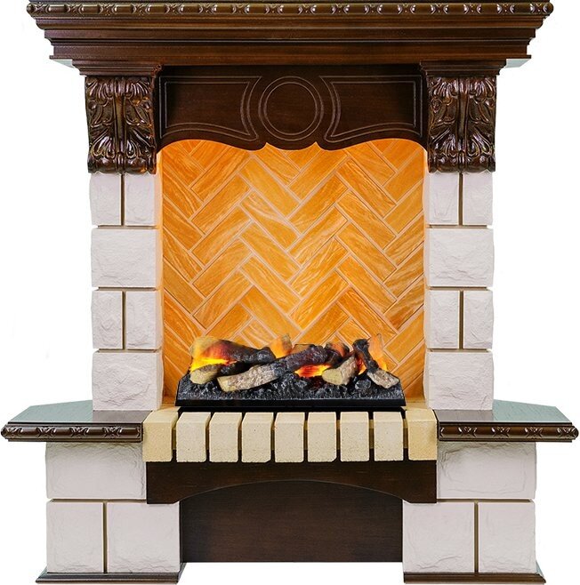 Электрокамин Dimplex Pierre Luxe - Темный дуб / Шампань (Высота 975мм) Cassette 400 LNH-INT дрова