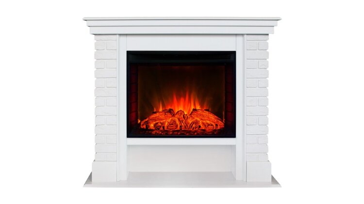 Камин электрический RealFlame BRIXTON 25'5 WT с очагом Evrika 25,5