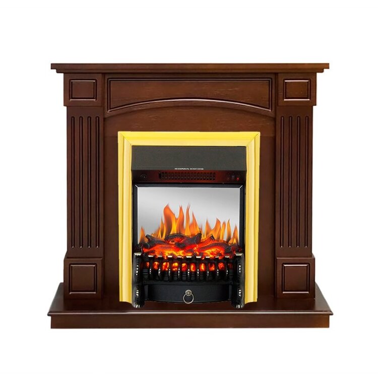 Электрокамин Royal Flame Boston - Темный дуб (Высота 925см) с очагом Fobos FX M Brass