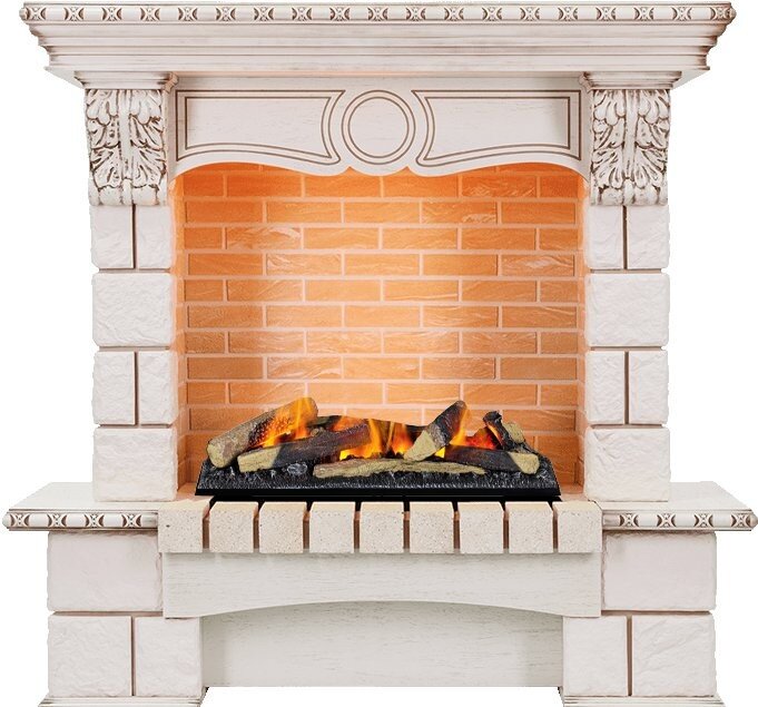 Электрокамин Dimplex Pierre Luxe - Слоновая кость / Шампань h=1035 мм с Cassette 600 LNH-INT дрова