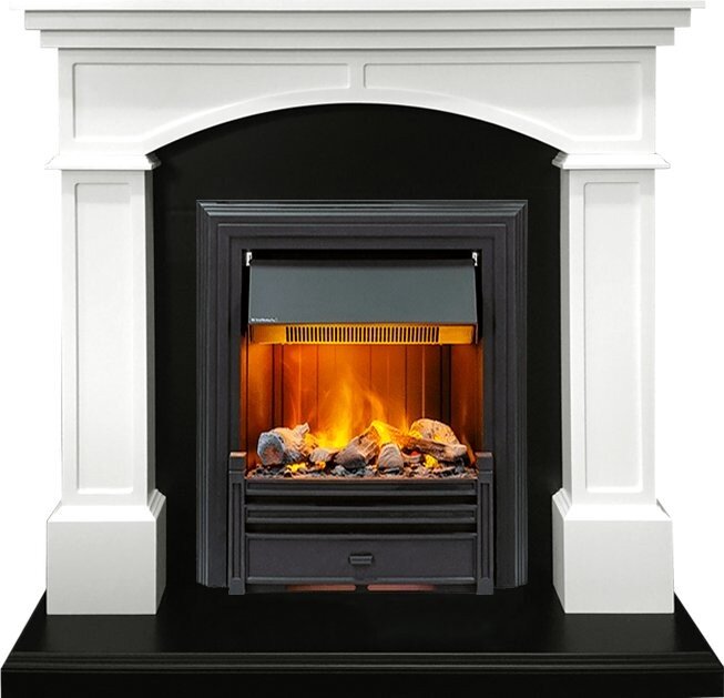 Электрокамин Dimplex Langford - Белый с черным с очагом Brookline Black