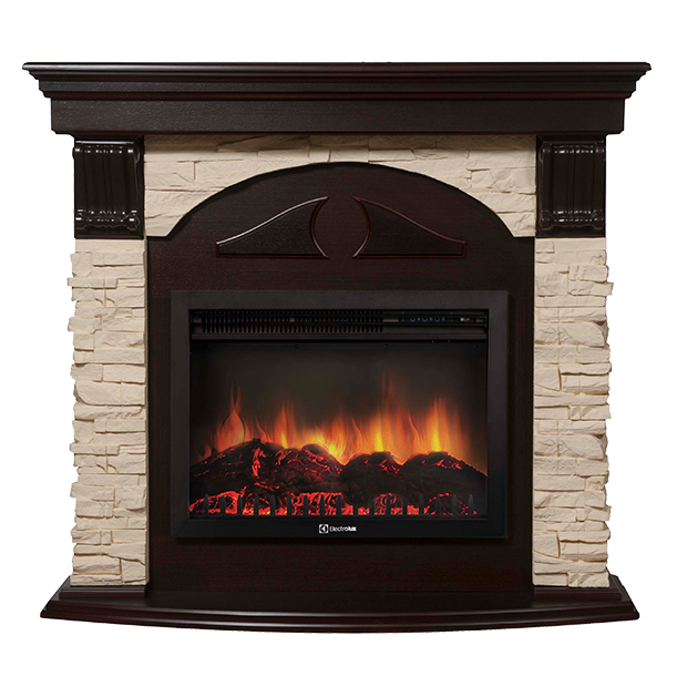 Портал Firelight Torre 30 U камень слоновая кость, темный дуб