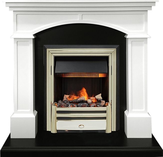 Электрокамин Dimplex Langford - Белый с черным с очагом Cavendish