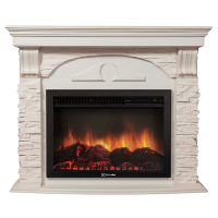 Портал Firelight Torre 30 U камень белый, беленый дуб