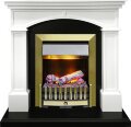Электрокамин Dimplex Langford - Белый с черным с очагом Danville Antique Brass FB2 1