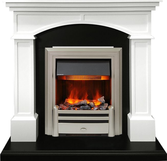 Электрокамин Dimplex Langford - Белый с черным с очагом Chesford
