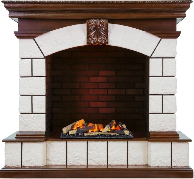 Электрокамин Dimplex Tower - Темный дуб / Белый с очагом Cassette 600 LNH-INT (с дровами)