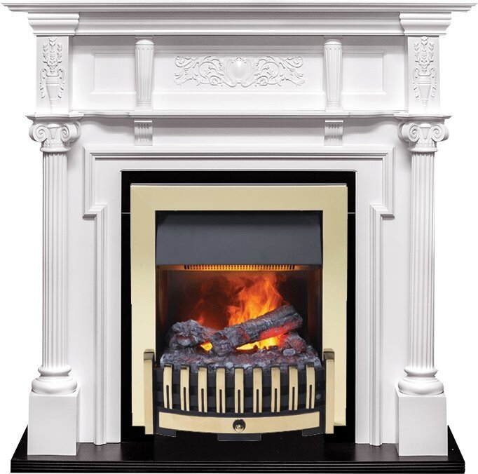 Электрокамин Dimplex Oxford - Белый с очагом Danville Brass FB2