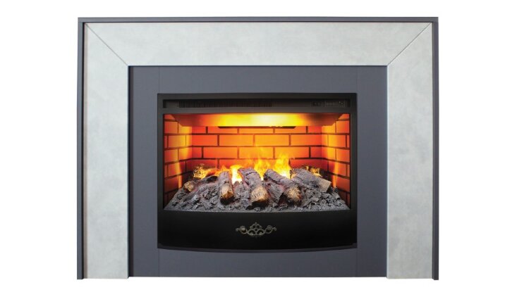 Камин электрический RealFlame Jersey GR 25,5 WT c очагом FireStar 25,5 3D  F718
