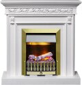 Электрокамин Dimplex Valletta - Белый (Ширина 1040 мм) с очагом Danville Antique Brass FB2 1