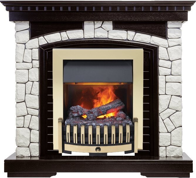 Электрокамин Dimplex Glasgow - Венге / Белый с очагом Danville Brass FB2