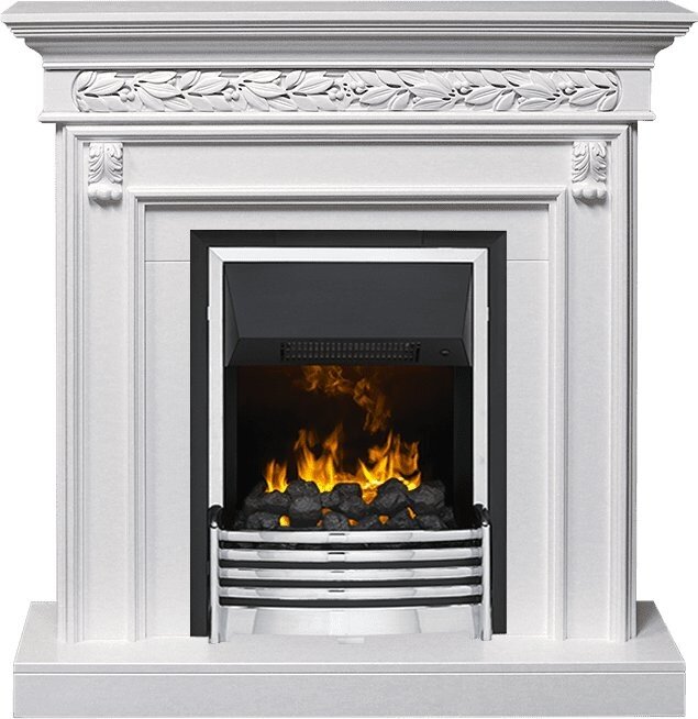 Электрокамин Dimplex Valletta - Белый (Ширина 1040 мм) с очагом Flagstaff