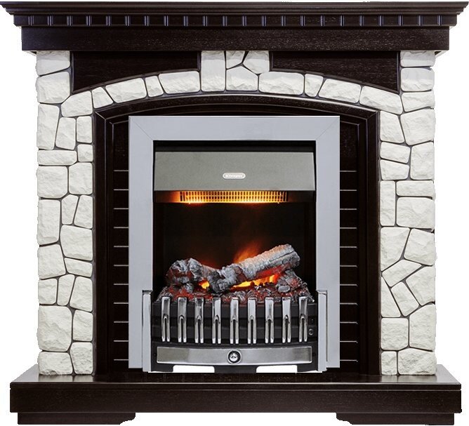 Электрокамин Dimplex Glasgow - Венге / Белый с очагом Danville Chrome FB2