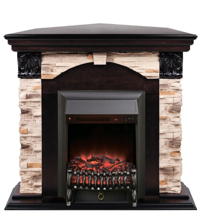 Камин электрический RealFlame Dublin Rock Corner AO с  Fobos Lux BL