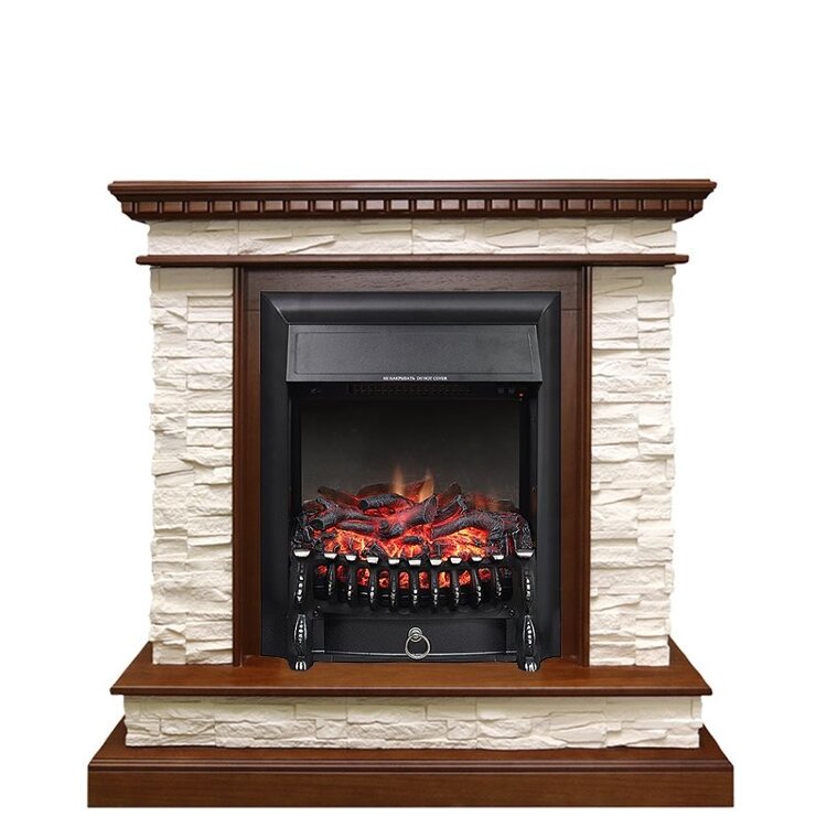 Электрокамин Royal Flame Calgary - Дуб / Сланец белый с очагом Fobos FX Black