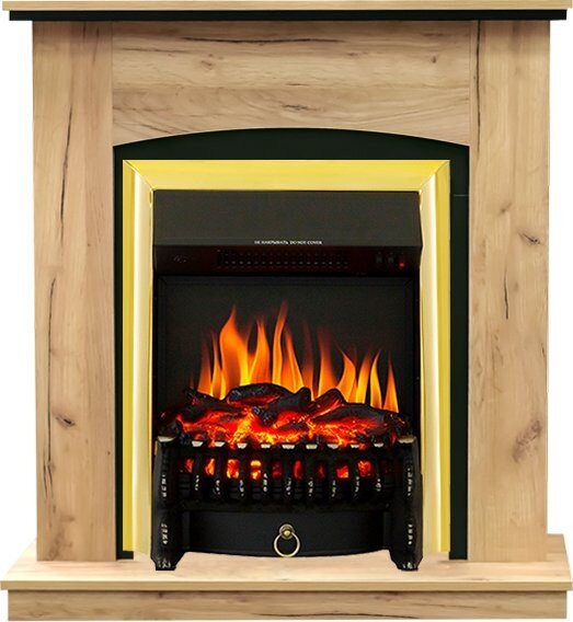 Электрокамин Royal Flame Barcelona (разборный) - Дуб золотой с очагом Fobos FX Brass