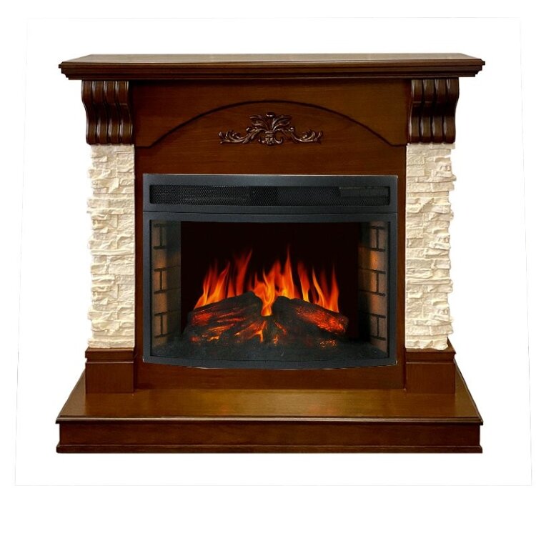 Электрокамин Royal Flame Prague - Темный дуб/Сланец бежевый с очагом Dioramic 25 LED FX