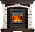 Электрокамин Dimplex Glasgow - Темный дуб / Белый с очагом Brookline Black 1