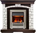 Электрокамин Dimplex Glasgow - Темный дуб / Белый с очагом Chesford 1