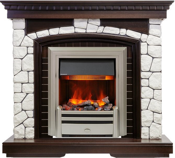 Электрокамин Dimplex Glasgow - Темный дуб / Белый с очагом Chesford