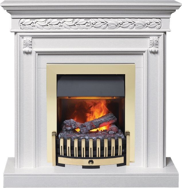 Электрокамин Dimplex Valletta - Белый (Ширина 1040 мм) с очагом Danville Brass FB2