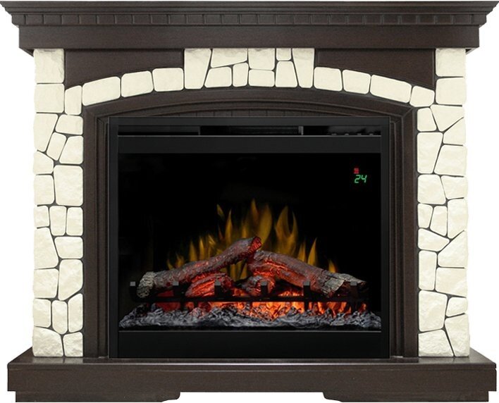 Электрокамин Dimplex Glasgow - Темный дуб / Белый (Высота 1100мм) с очагом Symphony 26'' DF2624-L